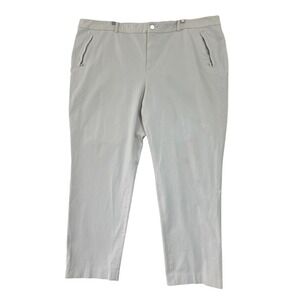 Lauren‎ Ralph Lauren Comfort Cropped Women Pants Zipper Pockets Beige 20W